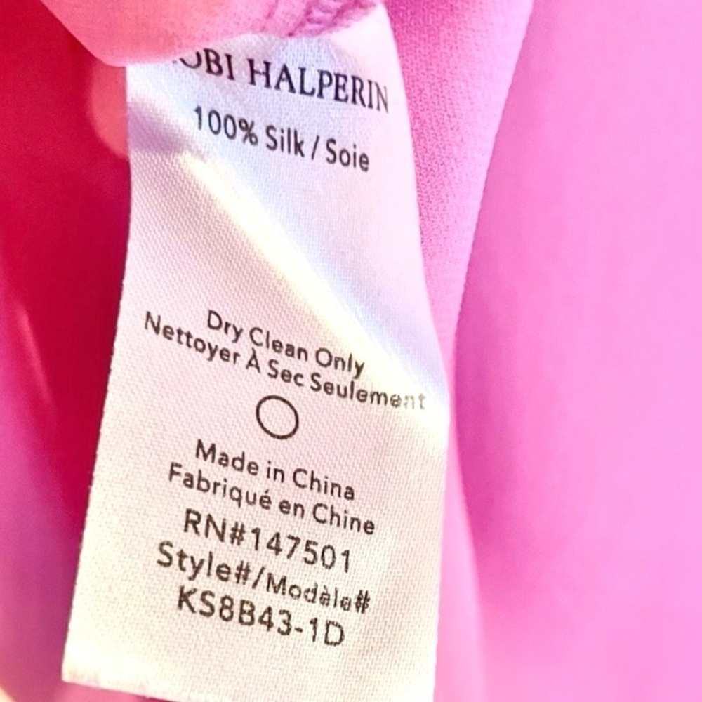 Kobi Halperin Luanne Silk Ruffle Bell Sleeve Blouse Pink Size S - Picture 8 of 11